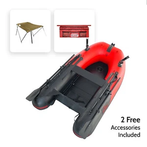 ALEKO Schlauchboot Angelboot mit Aluminiumboden 8,5 ft rot und schwarz - Bild 1 von 16