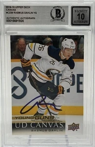 Rasmus Dahlin Signed 18-19 UD Young Guns Canvas RC BAS Autograph Grade 10 - Picture 1 of 2