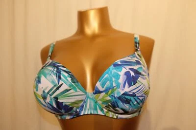 LIDEA Bügel Bikini Top 5762 extra Support blau/grün Print 42E 42 E NEU - Bild 1 von 3