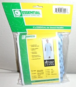 Essential Medical Supply Patient Gown, Print on Blue Background, C3009, New - Picture 1 of 4