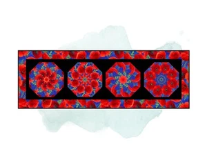 Vorgeschnittenes Kaleidoskop Tischläufer-Set, ROYAL POPPIES, Stack n Whack Kit, vorgeschnitten - Bild 1 von 10