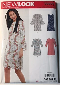 New Look 0806 Kleid ärmellos & Rüschen Größen 8 10 12 14 16 18 20 ungeschnittenes Muster - Bild 1 von 2