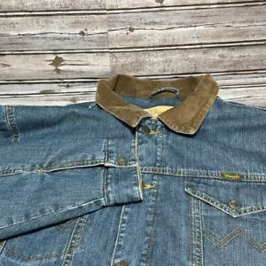Giacca denim foderata Wrangler M-159 collo fienile usata in ottime condizioni da uomo taglia XLT - Foto 1 di 12