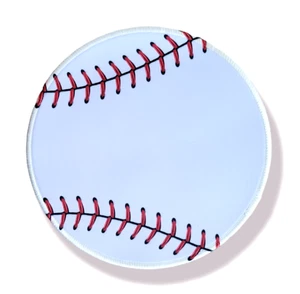 Mouse Pad Baseball Lace - Stitched Edges 7.75" White - Picture 1 of 3