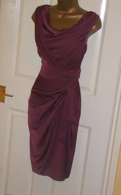 Phase Eight wine ruched pencil wiggle party cocktail evening dress size 16 18 - Image 1 of 3