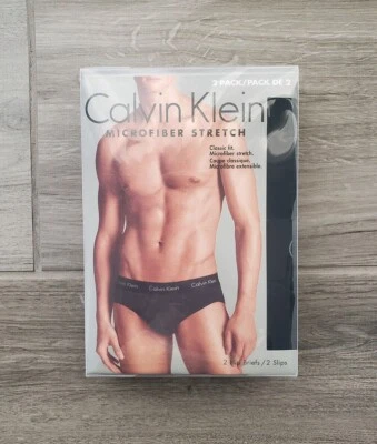 Calvin Klein 2pk Microfiber Stretch Hip Brief Underwear, Size S Black NWT - Image 1 of 4