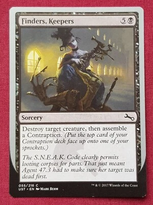 Magic The Gathering UNSTABLE FINDERS KEEPERS black card MTG - Image 1 of 2