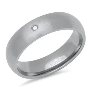 NEW 6mm Titanium and Diamond Court Band Ring Size Z+1 Jewellery - Picture 1 of 1