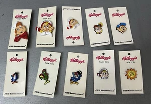 KELLOGG'S Tack Pin Vintage 1997 Lot of (10) Pinback Cereal New Old Stock - Picture 1 of 8