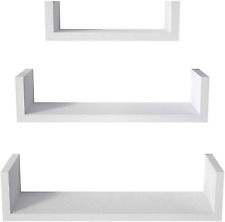 Floating Shelves Wall Mounted, Solid Wood Wall Shelves, White