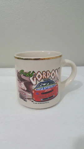 Jeff Gordon Coffee Mug DuPont 1997 JG Motorsports, Inc. with Gold trim on mug Cover