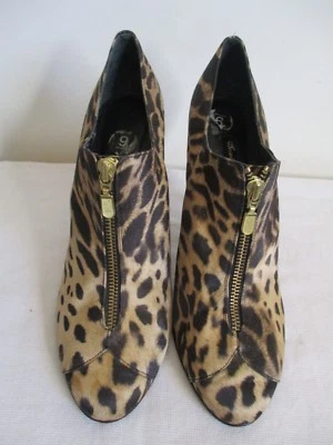 Botines Beverly Feldman Cremallera Frontal Estampado Leopardo Botines Talla US 9 Foto 1 de 4