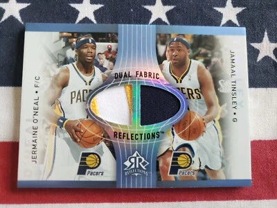 2006-07 UD Reflections Jermaine O'Neal/Jamaal Tinsley dual patch #12/15 Pacers! - Image 1 of 4