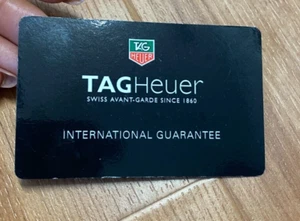 NEU GESTEMPELT TAG HEUER INTERNATIONALE GARANTIEKARTE MIT OFFENEM DATUM - Bild 1 von 2