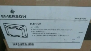NEW EMERSON SQUARE DOUBLE DEVICE COVER 8486C - Picture 1 of 1