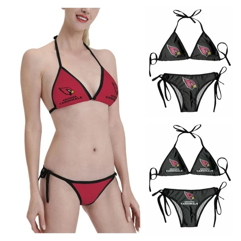 Arizona Cardinals Women's Bikini Beach Swimsuit Underwear Panty Set Cover
