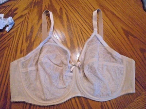 Wacoal Retro Chic Bra 42D Beige Lace Unlined Underwire Adjustable 855186 - Picture 1 of 5