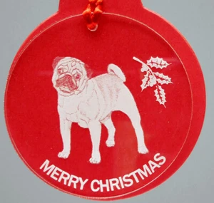 PUG#2, STANDING DOG ORNAMENT, LUCITE, - Imagen 1 de 2