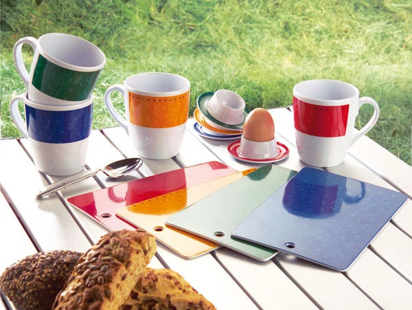 Melamin Campinggeschirr  Picknickgeschirr Frühstückset mit Eierbecher 12tlg  - Bild 1 von 1