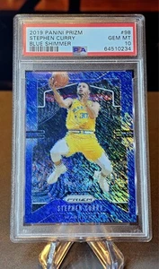 STEPHEN CURRY 2019 Panini Prizm FOTL BLUE SHIMMER Prizm PSA 10 Gem Mint SSP - Picture 1 of 2