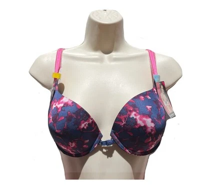 Sujetador para mujer Lily Of France Ego Boost blanco azul floral talla 34 Foto 1 de 4