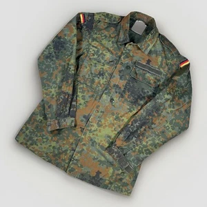 Vintage Bundeswehr Flecktarn Jacke GR4 Camo Militär Fleck Shirt Large 1990 - Bild 1 von 14