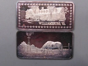 2- Barras artísticas de plata Williamsberg & Horse vintage de 1 oz .999.  #14 - Imagen 1 de 7
