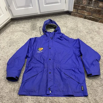 Gore-Tex 夹克男式 L 极端潮湿天气钓鱼复古鲈鱼专业商店紫色 — 第 1/4 张图片