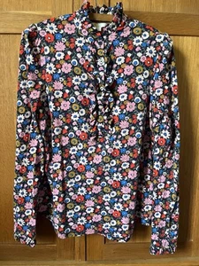 Boden Pretty 100% Cotton Ruffle Floral Blouse Size 12 VGC - Picture 1 of 8