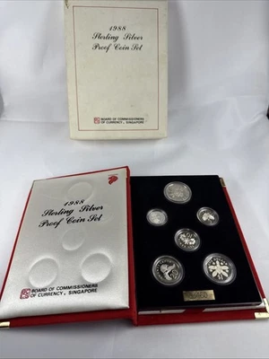 SINGAPORE - Sterling Silver (6) Coin Proof Set - 1988 - OGP & COA - Image 1 of 4