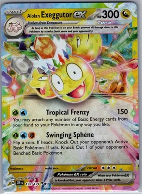 Alolan Exeggutor ex 133/191 - Pokemon SV08: Surging Sparks - Double Rare (NM) - Image 1 of 2