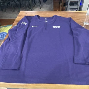 MENS Nike TCU Horned Frogs TEAM ISSUED 1/4 ZIP SWEATER TOP PURPLE 3XL - Picture 1 of 7