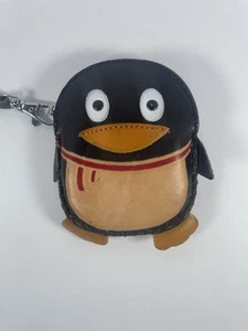 Leder Pinguin Geldbörse Kalbsleder geprägt Reißverschluss Top  - Bild 1 von 3