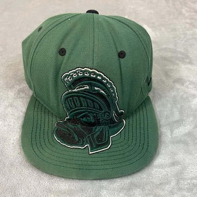 Michigan State Spartans Hat Cap Snap Back Mens Green Black NCAA College Helmet - Image 1 of 4