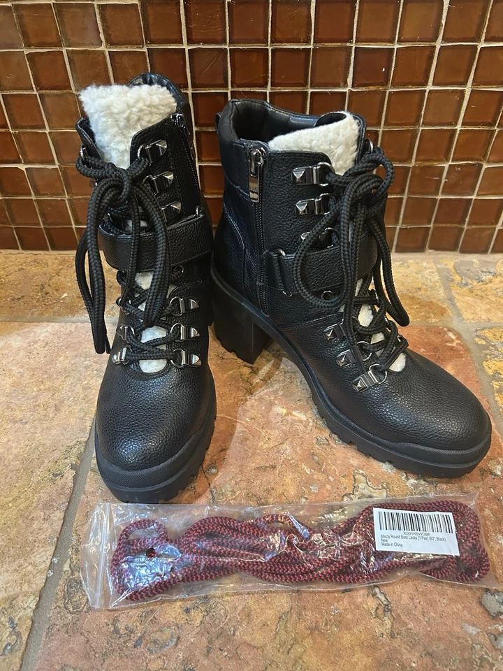 Novas Botas Femininas Marc Fisher Salto Sola Natureza Caminhante Preto Tamanho 6.5 - Imagem 1 de 1