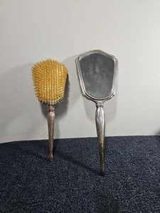 Vintage International Sterlingsilber Pinsel & Spiegel Kommode Set Art Deco volle Größe - Bild 1 von 20