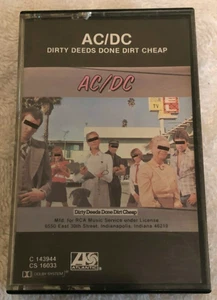 AC/DC Cassette Tape Dirty Deeds Done Dirt Cheap Rock Heavy Metal Bon Scott cas1 - Picture 1 of 2