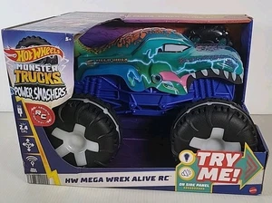 Hot Wheels Monster Trucks Power Smashers Mega Wrex Alive RC T-Rex Tyrannosaurus - Imagen 1 de 13