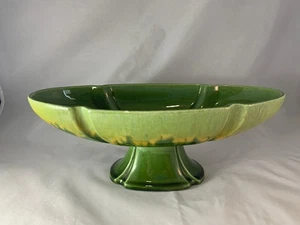 Haeger 3003 *LESEN* Herzstück dunkelgrün hellgrün und gelb oval mit Fuß - Bild 1 von 13