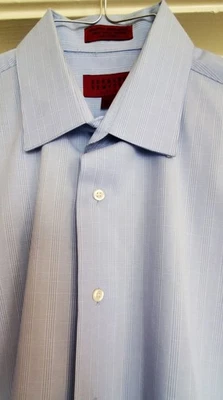 Camisa de vestir Bergamo New York para hombre azul calce regular talla grande 16-16 1/2 botones Foto 1 de 4