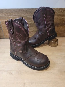 Justin Gypsy Cowboy Roper Stiefel US Größe 6 B UK 4 braun Leder Stahlkappe Qualität - Bild 1 von 23