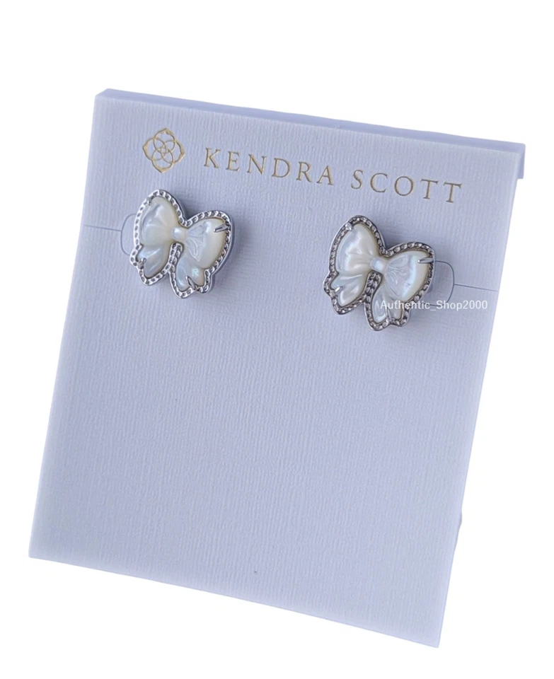 Nuevos aretes 100 % KENDRA SCOTT para mujer marfil nácar Haley con lazo Foto 1 de 4