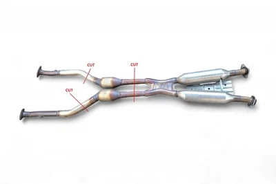 Lexus GS350 13-16 Center Exhaust Pipe Muffler Front 17410-31D10, E053, OEM, 2013 - Image 1 of 4