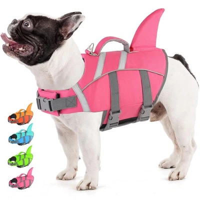 Dog Shark Life Jacke,Superior Buoyancy Dog Life Vest with Rescue Handle Refle... - Image 1 of 4