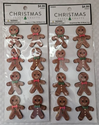 Christmas Paper Crafts Gingerbread Man 3D/ 16 Pieces/ Christmas Decor/ DIY Craft - Image 1 of 4