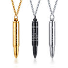 Lord Bible Prayer Men Necklace Bullet Pendant Ashes Urn Cremation PROVERBS 4:23
