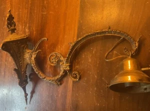 Best Antique Cast Urn Like Brass Ornate WALL SCONCE Bracket Hanging Light - Picture 1 of 11