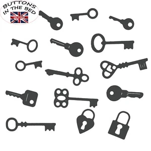 15 Small Lock & Key Metal Cutting Dies, Locks, Keys, Steampunk, Card making, C8 - Picture 1 of 6