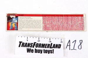 Transformers Hasbro G1 1986 de colección Blurr Tech Specs - Imagen 1 de 1