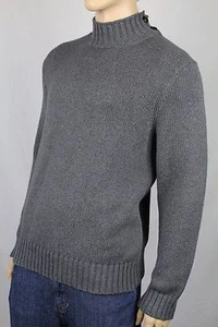 Polo Ralph Lauren Medium M Grey Mock Neck Buttoned Sweater NWT - Picture 1 of 1